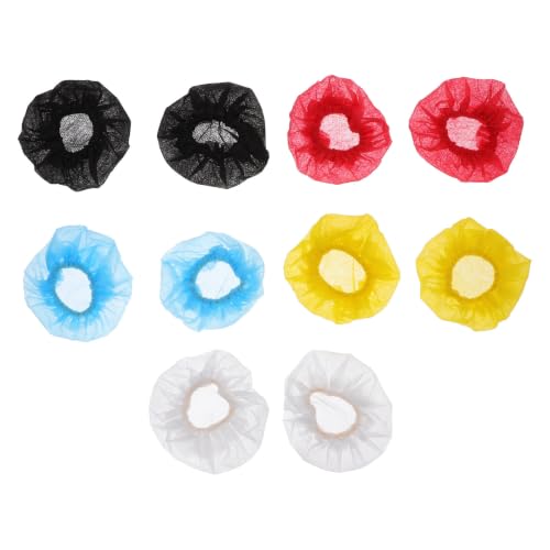 BESPORTBLE Disposable Microphone Covers 100pcs Made of Non-woven Fabrics with Rubber Band, Easy to Use and Quick Application Mic Covers Bulk for Recording Studios and Speeches