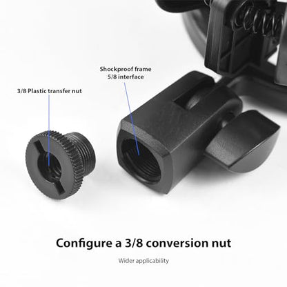 Microphone Shock Mount Mic Clip Holder with 5/8 to 3/8 Adapter -Universal USB Condenser Mic Isolation Clip for Studio Recording Podcasting Live Streaming | Shock Mount Microphone Holder, Universal USB Condenser Mic Isolation Clip for Studio Recording Podc