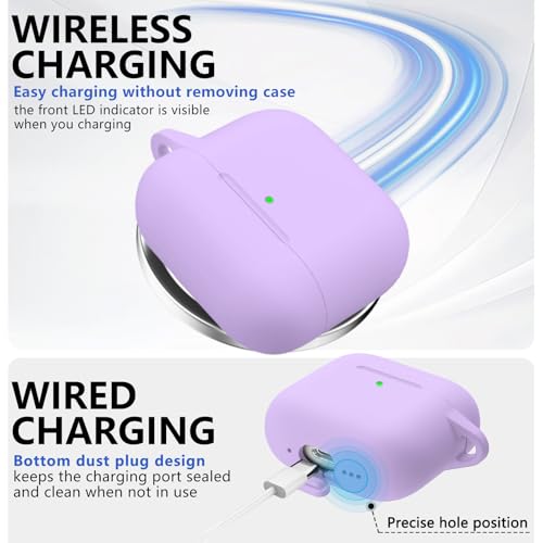Ljusmicker for AirPods 5/4 Case (2026/2024) with Magnetic Lock,Purple - color: B2-Purple