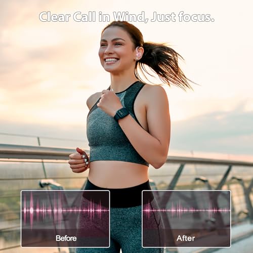 Wireless Sports Earbuds with Earhook, 48H Deep Bass/ENC Mic Ear Buds Rose | Wireless Earphone with LED Display, Bluetooth 5.3 Headphones In Ear, IPX7 Waterproof Over Ear Buds for Running/Workout - color: Rose