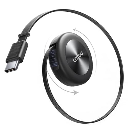 Retractable USB C Car Charging Cable for Honda CR-V/Civic/Accord, 360° Rotating Base, Supports USB C & USB A Ports, Compatible with iPhone 15/16/17 & Samsung Galaxy, Car Interior Accessories