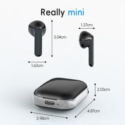 Wireless Earbuds，Mini Headphones，Bluetooth 6.0， ENC Noise Cancelling Ear Buds，30H Battery Life with Wireless Charging Case，Sports, Running, Fitness，Bass Stereo，for Phone，Pad Tablet Laptop，Black - color: Black