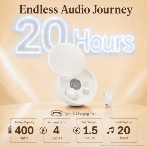 Mini Invisible Bluetooth Earbuds, Wireless for Small Ears (White) - color: White