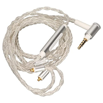 120cm Silver Plated 8 Core 3.5MM MMCX Earphone Cable with Microphone for Shure SE846 SE535 SE215 SE315 SE425, MAGAOSI K5 LZ A5 and Other Headphones
