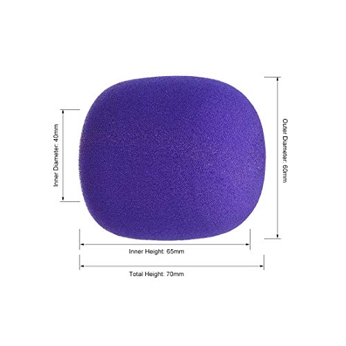 uxcell Thicken Ball-Type Sponge Foam Mic Cover Handheld Microphone Windscreen Shield Protection Purple for KTV Broadcasting