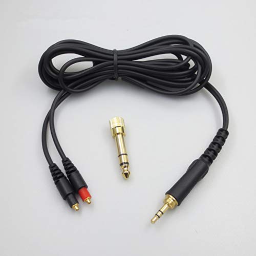 Replacement Dual Exit Audio Cable for Shure SRH1440 SRH1540 SRH1840 Headphones MMCX Earphone Cord Line, About 2 meters, Black