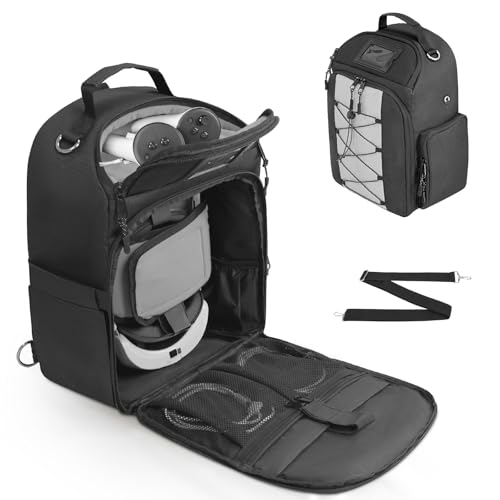 ORKELS Carrying Case for Meta Quest 2/Quest 3/Quest 3S/Quest Pro, Travel Backpack Bag for VR All-in-One Gaming Headset, Elite Strap, Controllers & Accessories