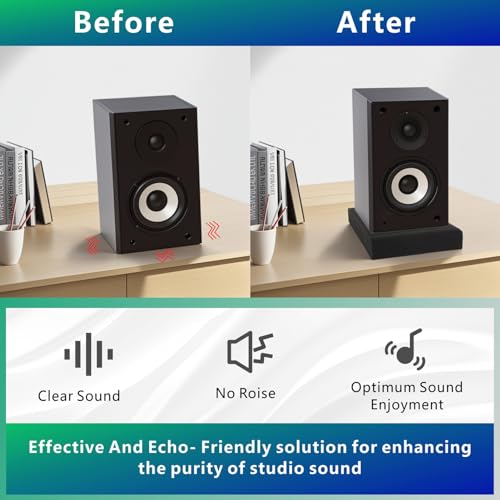 JBER 2 Pack Acoustic Isolation Pads, Studio Monitor Speaker Isolation Pads | Ideal for 3-4.5 Inch Speakers, High Density, for Sound Improvement Prevent Vibrations, Superior Isolation, 8" × 6.3" × 1.4" - size: SMALL for 3"-4.5" MONITOR