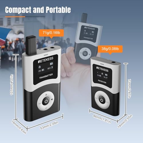 Retekess T130U(4nd Gen T130) Tour Guide System,Tour Guide Headsets (10RX) | for Factory, School, Clear Sound Quality, 200M, U-Band Digital Mode, 40H, Easy Operation, Wireless Connection - style: 10