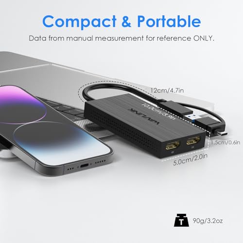 WAVLINK DisplayLink USB A/C to Dual HDMI Adapter 4K@60Hz for 2 Monitors | DisplayLink USB 3.0 & USB C to 2 HDMI Adapter for Dual Monitor, for Mac M1-M5/Neo, Windows, ChromeOS, Ubuntu