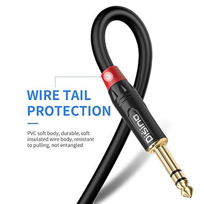 1/4 inch TRS Stereo Y-Splitter Insert Cable, 1/4 Inch Male Jack to Dual 1/4inch(6.35mm) Male TS Mono Breakout Cable Audio Patch Cord - 3.3 Feet/1 Meter