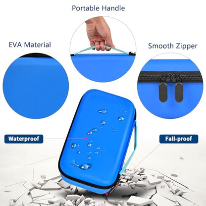 Wireless Microphone Case Compatible with JBL Wireless Two Microphone System, Handheld Dual Mic Travel Bag for Singing or Karaoke for Receivers, Adapters, AA Batteries - color: Blue