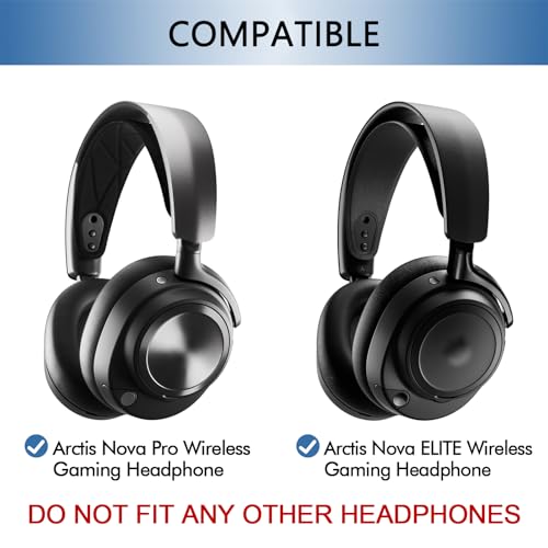 GEVO Cooling Gel Ear Pads Replacement for SteelSeries Arctis Nova Pro Wireless & Nova Elite Gaming Headset, Earpads for Nova Pro Wireless & Nova Elite Headphones with Memory Foam (Cooling Gel Black)