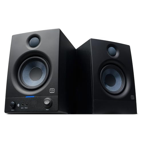 PreSonus Eris 4.5BT Bluetooth Studio Monitors, Pair — 4.5" Inch Powered Bookshelf Speakers, Stereo, Desktop Computer, Near Field Music Production, Audio Mixing Recording | 4.5 Inch Powered Bookshelf Speakers, Stereo, Desktop Computer, Near Field Music Pro