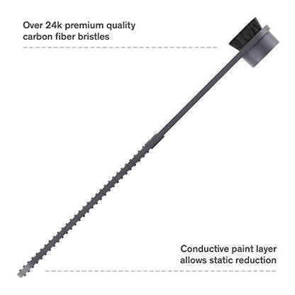 Boundless Audio Carbon Fiber Stylus Brush Anti-Static Record Needle Cleaner | Wool Bristles & Conductive Handle - Dust & Dirt Removal for All Styli & Cartridges - Gel-Free Cleaning Improves Vinyl Sound