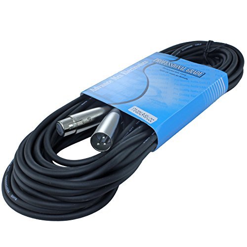 50 Foot Male to Female XLR Microphone Cable (Black) - color: Black