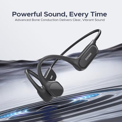Bone Conduction Headphones IP68 Waterproof Headphones for Swimming, Open-Ear Underwater Swimming Earbuds Bluetooth 5.4 32GB MP3 10H Battery for Sport Running Fitness(DGERY) - color: DGREY