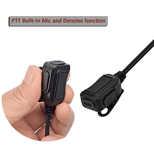 HYS Covert Surveillance Earpiece Kit with Push-to-Talk Mic — Clear Audio Acoustic Tube Headset for Kenwood, Baofeng, Retevis, WOUXUN, and Other K1 2-Pin Radios - color: Black-1pc, size: 1pc