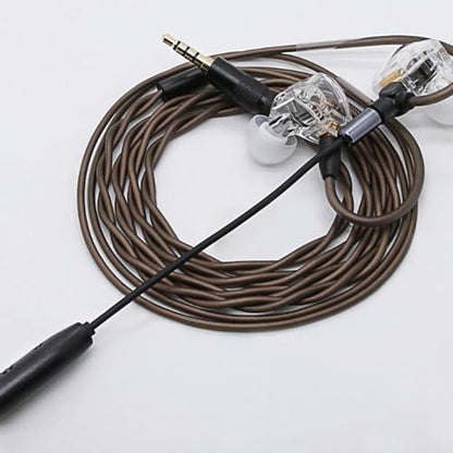 Jectse IEM Cable with Detachable Mic, 2 Pin 0.78mm Upgrade Cable OFC Gold Plated 3.5mm Plug, with Detachable Microphone, for QDC UE TRN CCA Headphones