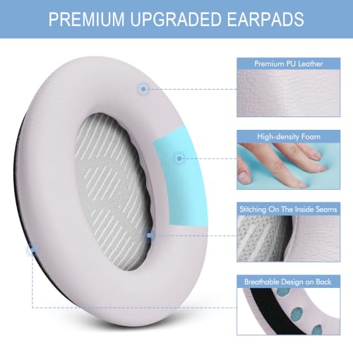 GEVO Premium Replacement Ear Pads for Bose QC35 & QC35ii Headphones - Pink | Fits QuietComfort 35 & 35ii / SoundLink 1&2 AE（Over-Ear）- Soft Protein Leather · Adaptive Memory Foam and Extra Durable - color: Petal Pink