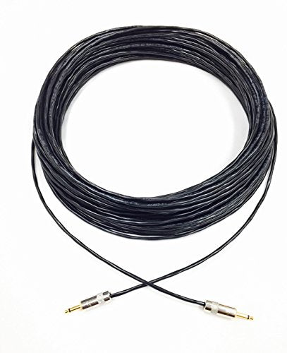 Custom Cable Connection 200 Foot 3.5mm Mono Male to Male Cable with Black PVC Jacket - size: 200 Foot