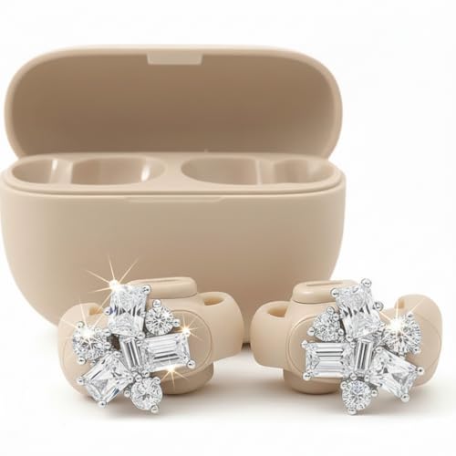 Clip on Earbuds Open Ear Accessories for Bose Ultra Open Earbuds - - color: Square Diamond (Silver)