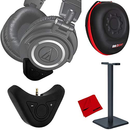 Deco Gear Bluetooth Adapter for Audio-Technica M50X Studio Headphones w Bundle