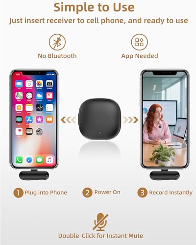 Wireless Lavalier Microphones for iPhone 17 with AI Noise Filter
