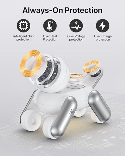 UEQ 3 in 1 Wireless Charging Station for Apple Devices,Foldable Cute Magnetic Mag-Safe Wireless Charger Stand with Night Light for iPhone 17 Air 16 15 14 13 12 Series,AirPods 4 3 2 Pro,Apple Watch - color: White