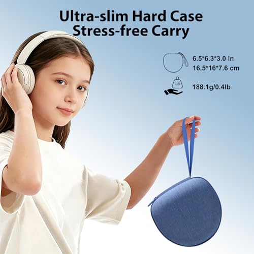 Kids Headphones Case Compatible with JBL Junior 320 / Junior JR 320BT / iClever BTH12 / HS19 / BTH26 / JoySpark-T5 / Candy Bila BH03 / EarFun/IMYB/MIDOLA MD-B01/Noot Kids Headphones, Blue (Case Only) - color: Blue