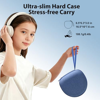 Kids Headphones Case Compatible with JBL Junior 320 / Junior JR 320BT / iClever BTH12 / HS19 / BTH26 / JoySpark-T5 / Candy Bila BH03 / EarFun/IMYB/MIDOLA MD-B01/Noot Kids Headphones, Blue (Case Only) - color: Blue