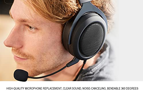 Replacement Game Mic for Corsair HS50 H60 HS70 Series Stereo Gaming Headset on PS4 PS5 Xbox One PC, 3.5mm Detachable Boom Microphone Noise Cancelling