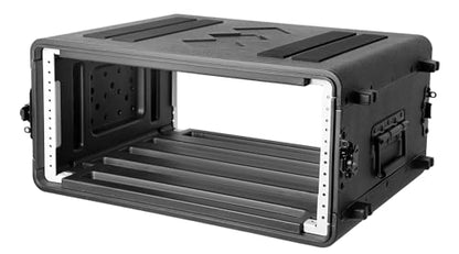 Diandian 4U Rack Case Shallow 16" Depth, Rackmount Flight Case Shock Mount | for Pro Audio, Amplifier, DJ Mixer, Effects with Microphone Compartments, Dust-Proof, Tour & Live Sound - size: 4U Rack Space 16" Deep