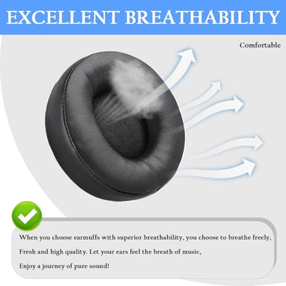 Adhiper Solo Pro Replacement Earpads for Beats Solo Pro Headphones(Black) | Protein Leather Ear Pads,Noise Isolation Memory Foam Ear Cushion ,Durable ,Anti-Sweat,Soft and Comfortable - color: Black