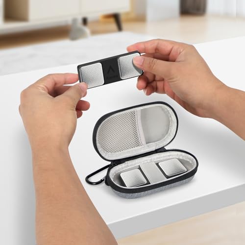 Mini Earbud Case, Oval Hard Shell Carrying Pouch Bag - color: Light-Grey