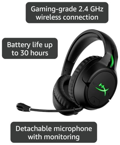 HyperX CloudX Flight – Wireless Gaming Headset, Official Xbox Licensed, Compatible with Xbox One and Xbox Series X|S, Game and Chat Mixer, Memory Foam, Detachable Noise-Cancellation Microphone - size: Wireless, style: CloudX Flight