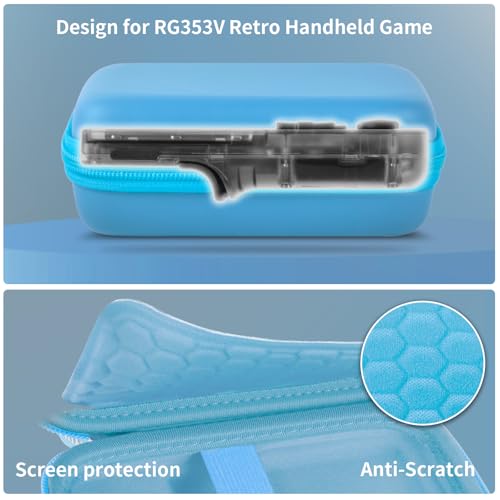 PAIYULE Travel Carrying Case for R36S RG353V RG353VS Handheld Game Console - color: Blue, style: For R36s
