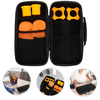 Toddmomy Portable Microphone Storage Case with Zipper for Two Mics, Large-capacity Black Carrying Pouch with Orange Non-slip Foam Covers and Shockproof Tail Protection, Travel Microphone