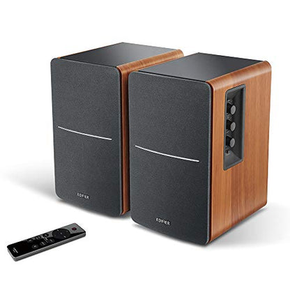 Edifier R1280DBs Active Bluetooth Bookshelf Speakers - Optical Input - 2.0 Wireless Studio Monitor Speaker - 42W RMS with Subwoofer Line Out - Wood Grain - color: wood