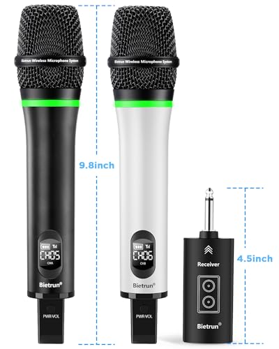 Rechargeable UHF Wireless Microphone with 1/4'' Plug Rechargeable Receiver - color: WXM19 White Black