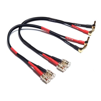WJSTN Speaker Cable Extension with Right Angle Banana Plugs, 12 AWG, Banana Jack Connectors, Male to Female 4mm Banana Plugs Multifunctional Adapters, 2Pack (3Feet) - size: 3Feet