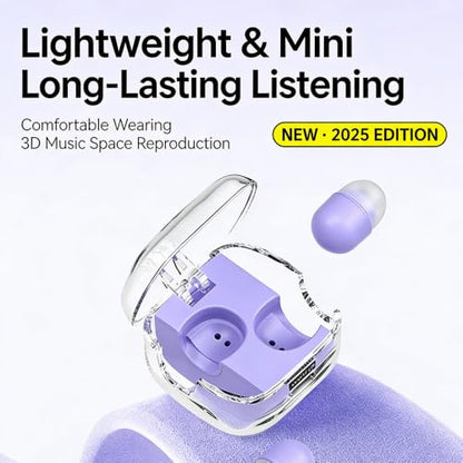 Mini Invisible Sleep Wireless Earbuds, ENC Call Noise Cancelling Ultra Low Latency Gaming Earphones for Side Sleepers Nap Work Travel Black - color: Black