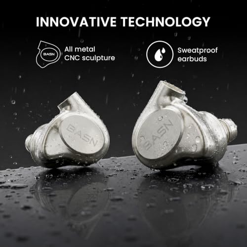 BASN Metalen 4 Drivers in-Ear Monitor Headphones, Wired Earbuds (Titanium) - color: Titanium