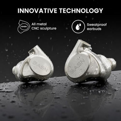 BASN Metalen 4 Drivers in-Ear Monitor Headphones, Wired Earbuds (Titanium) - color: Titanium