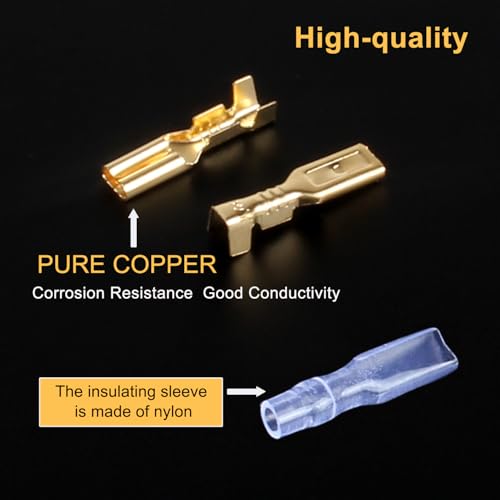 2.8mm Female Spade Quick Splice Crimp Terminals with Insulated Sleeve - size: 2.8mm