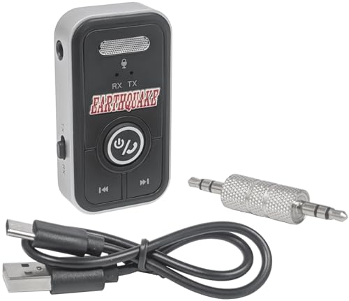 EARTHQUAKE BT5.3NC Bluetooth v5.3 Wireless Audio Transmitter Receiver Adapter, 2-in-1 Bluetooth AUX Adapter for TV/Car/PC/Media Player/Home Theater/Gaming, Low Latency, Dual Device Pairing - One Piece