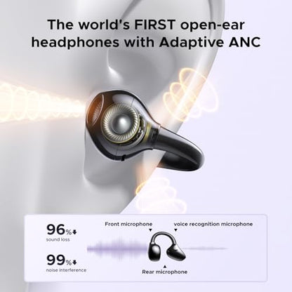 UGREEN ClipBuds Pro Open Ear Earbuds ANC Clip-on Wireless Headphones | Hi-Res LDAC, Adaptive ANC, Spatial Audio, Bluetooth 6.0, 6 Mic, Dual Connect, 32H Playtime, Titanium Wire, IPX5 Waterproof