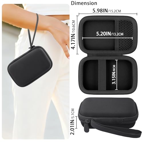 for JBL Go 5/4/3 Ultra Portable Speaker Hard Travel Case, Black | Protective Storage Bag with Mesh Pocket & Hand Strap, Shockproof EVA Carrying Box, Soft Lining - color: Black Case