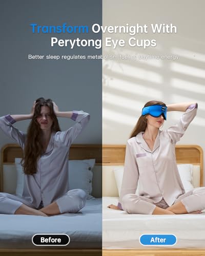 Perytong Sleep Mask with Bluetooth 5.4 Headphones, Wireless Music Sleep Eye Mask for Side Sleepers, 3D Contoured Comfort & Built-in HD Stereo Earphones, Blackout for Travel (Bright Blue) - color: Bright Blue