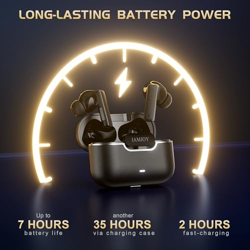 IAMJOY Gaming Earbuds, 20ms Low Latency, Active Noise Cancelling with 6 Mic, 2.4GHz & Bluetooth, 35 Play Time, Wireless Earbuds Compatible with Meta Quest 3/2, PS5/4, Steam Deck, VR, Switch, PC - color: Black